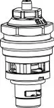 Produktzeichnung eines Ersatz-Oberteils mit integriertem automatischen Durchflussregler, hergestellt von IMI Hydronic Engineering, zur Verwendung in Heizsystemen.